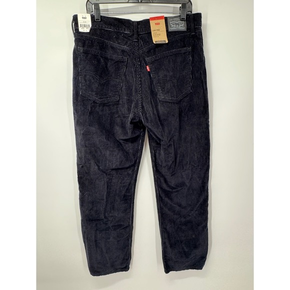Levi's Low Pro‎ Corduroy Pants Mens 31x30 Black Straight Leg Mid Rise Jeans - Picture 2 of 8